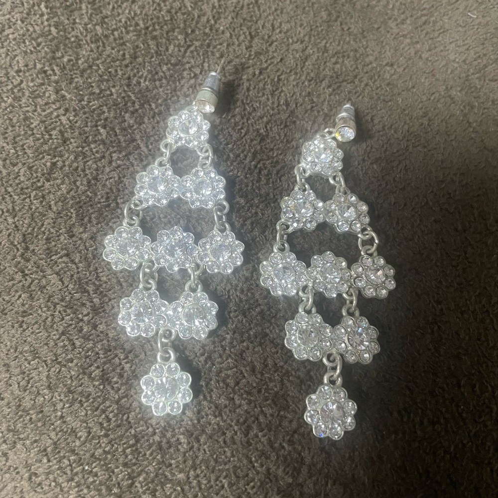 Elegant Silver Chandelier Earrings